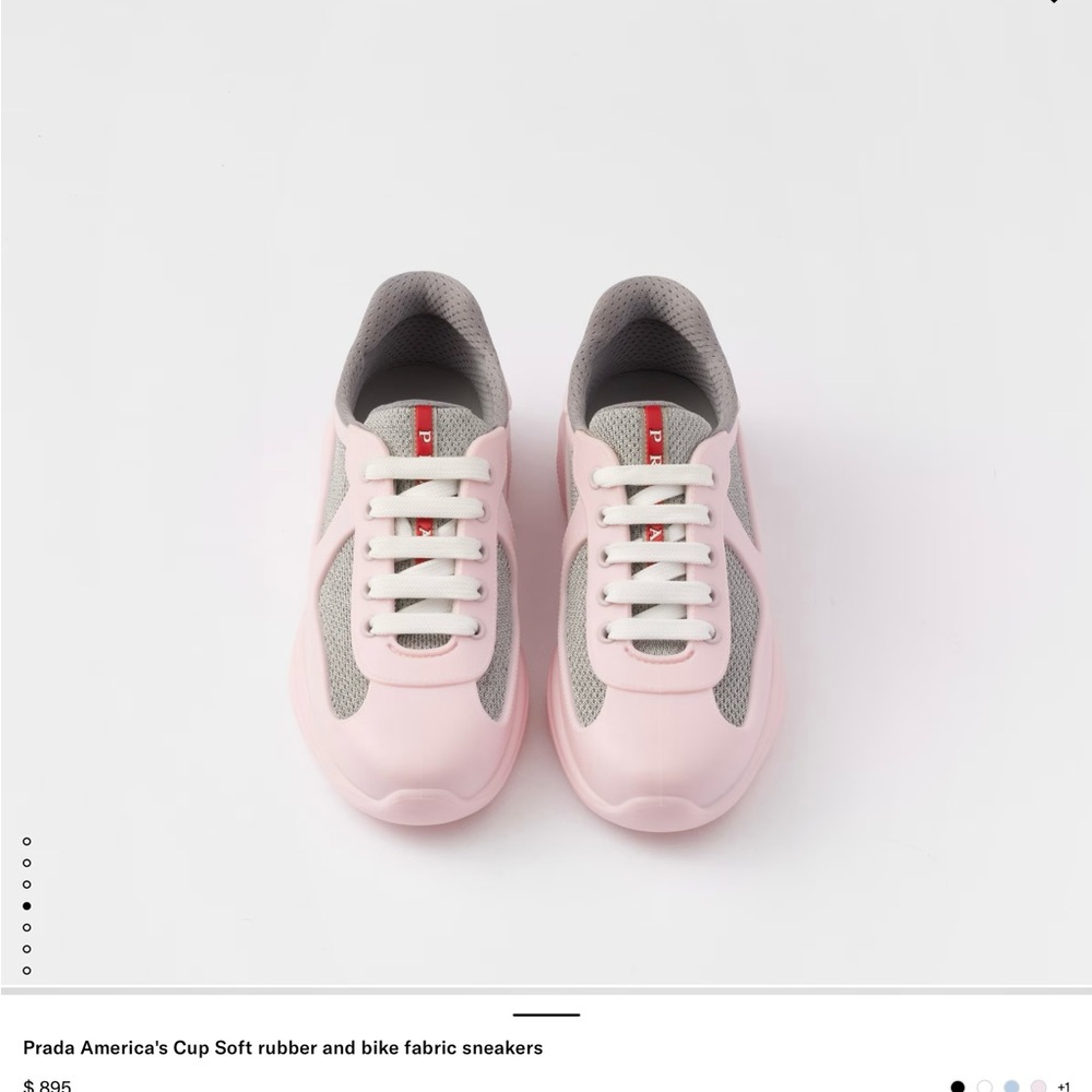 Prada Women's Pastel Pink and Silver Sneakers (soft rubber) - Picture 16 of 16